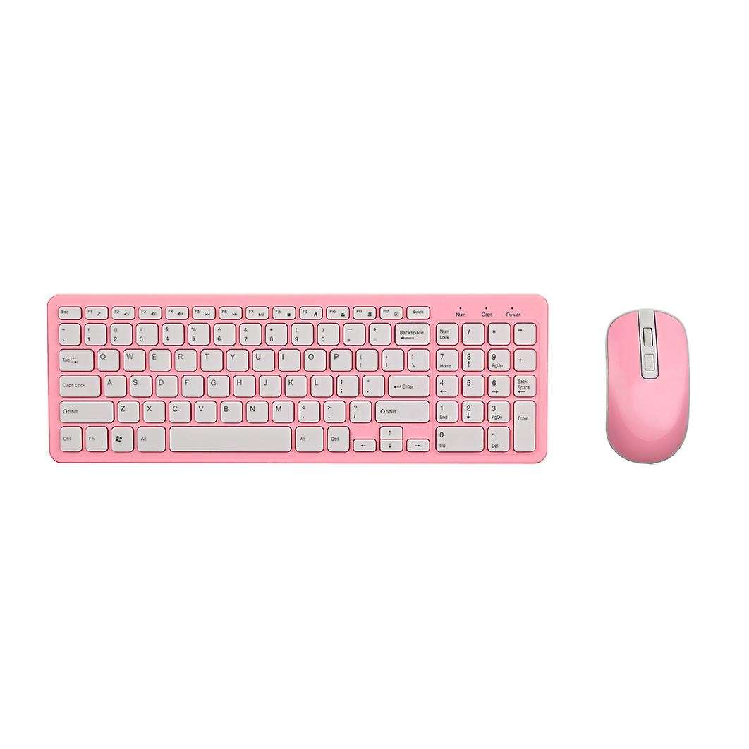 2.4g Optical Wireless Keyboard Mouse Kit Usb Receiver Combo Pink