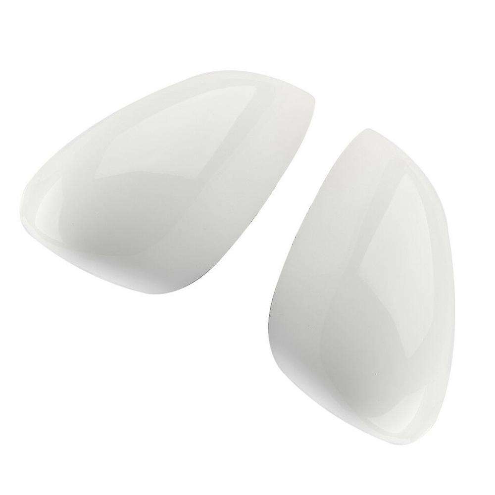 1pair Left Right Door Wing Rearview Mirror Cover Mirror Cap White