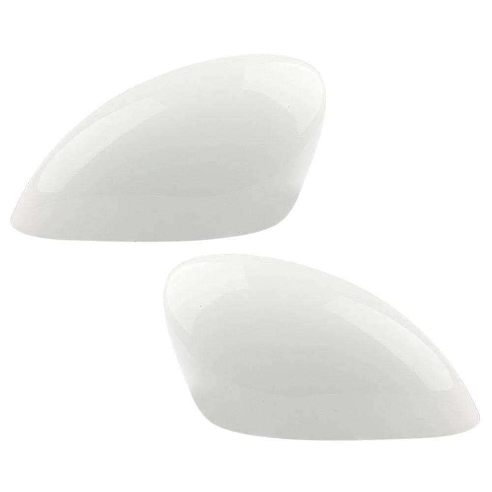 1pair Left Right Door Wing Rearview Mirror Cover Mirror Cap White