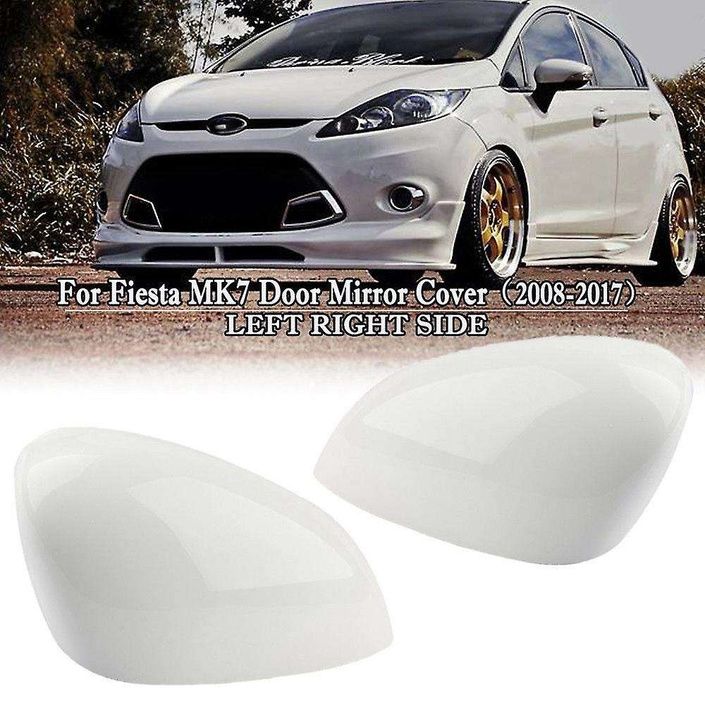 1pair Left Right Door Wing Rearview Mirror Cover Mirror Cap White