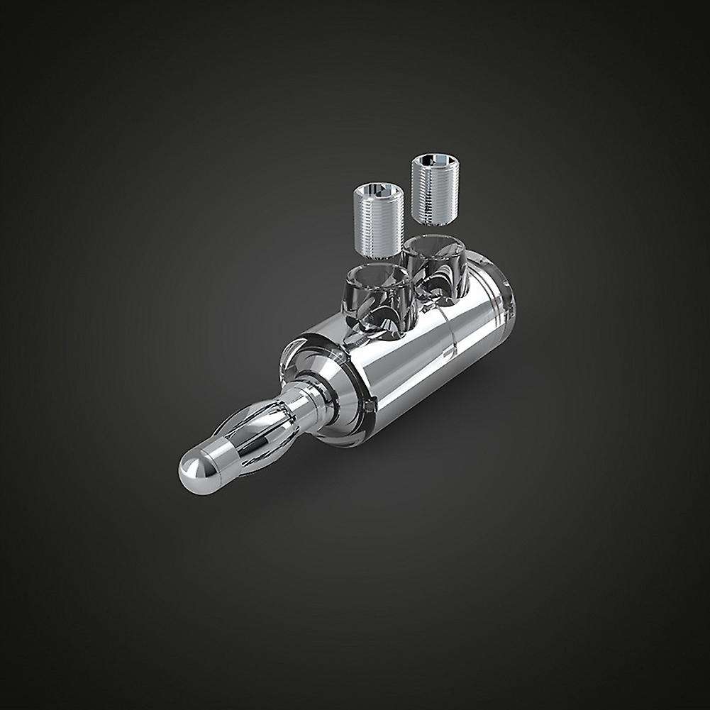 4 Pcs B553r Pure Copper Banana Head Solder-free Banana Plug, Silver