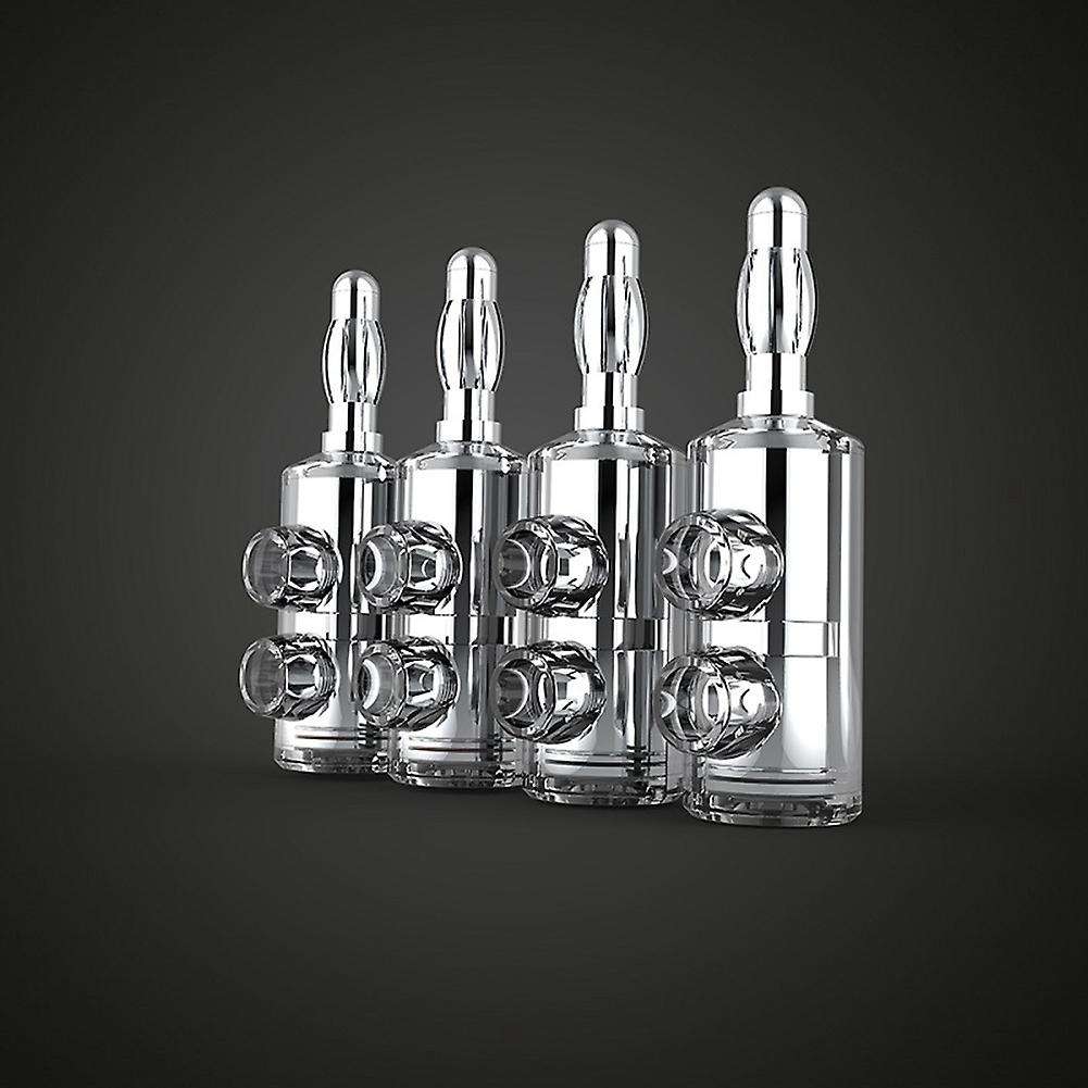 4 Pcs B553r Pure Copper Banana Head Solder-free Banana Plug, Silver