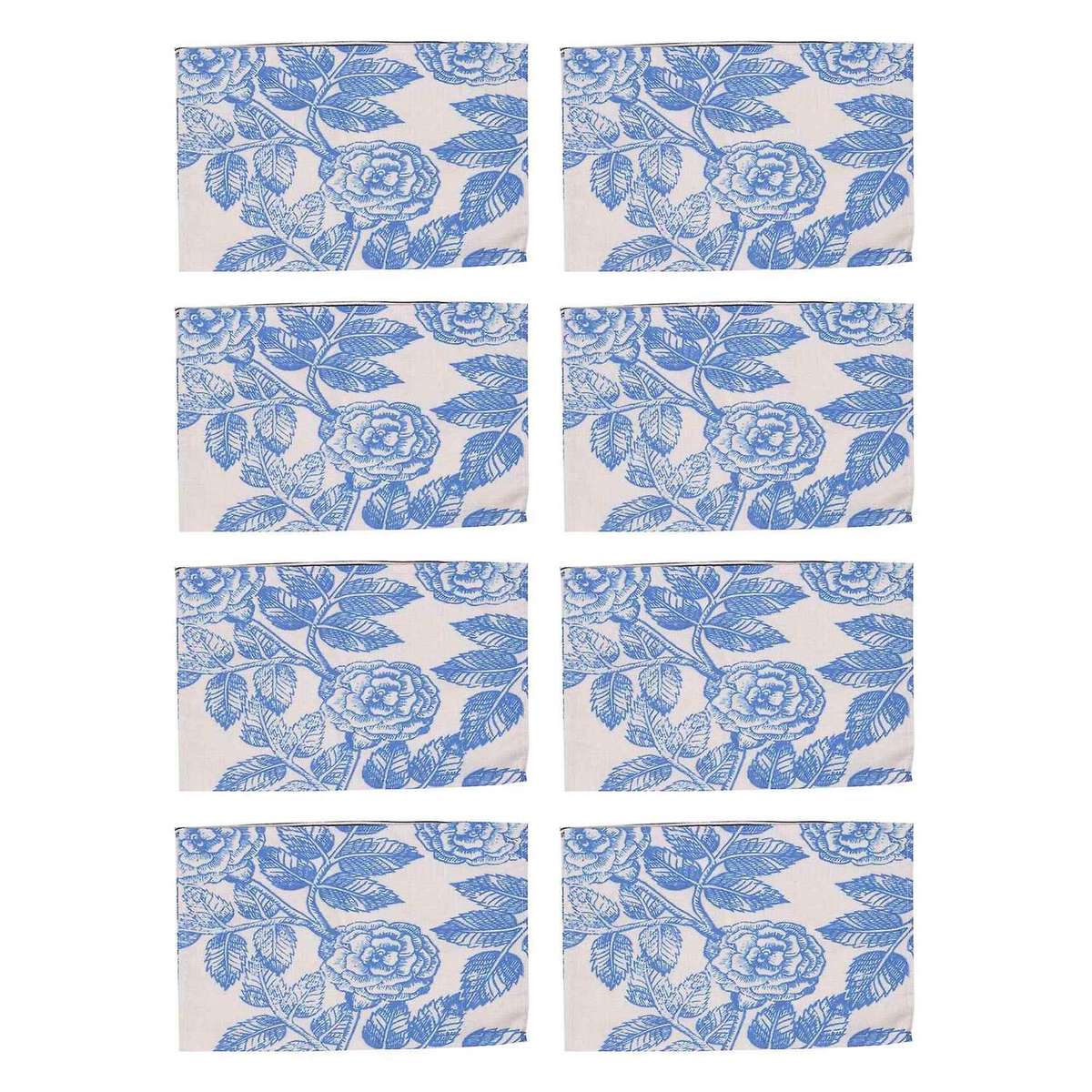 8x Blue and White China Style Cotton Linen Placemats(style 3)