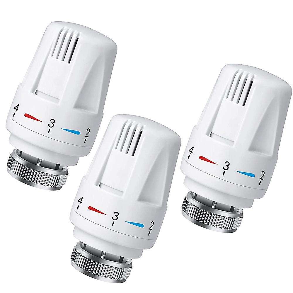 3pcs Thermostatic Radiator Valve M30 X 1.5 Thermostatic Valve Head
