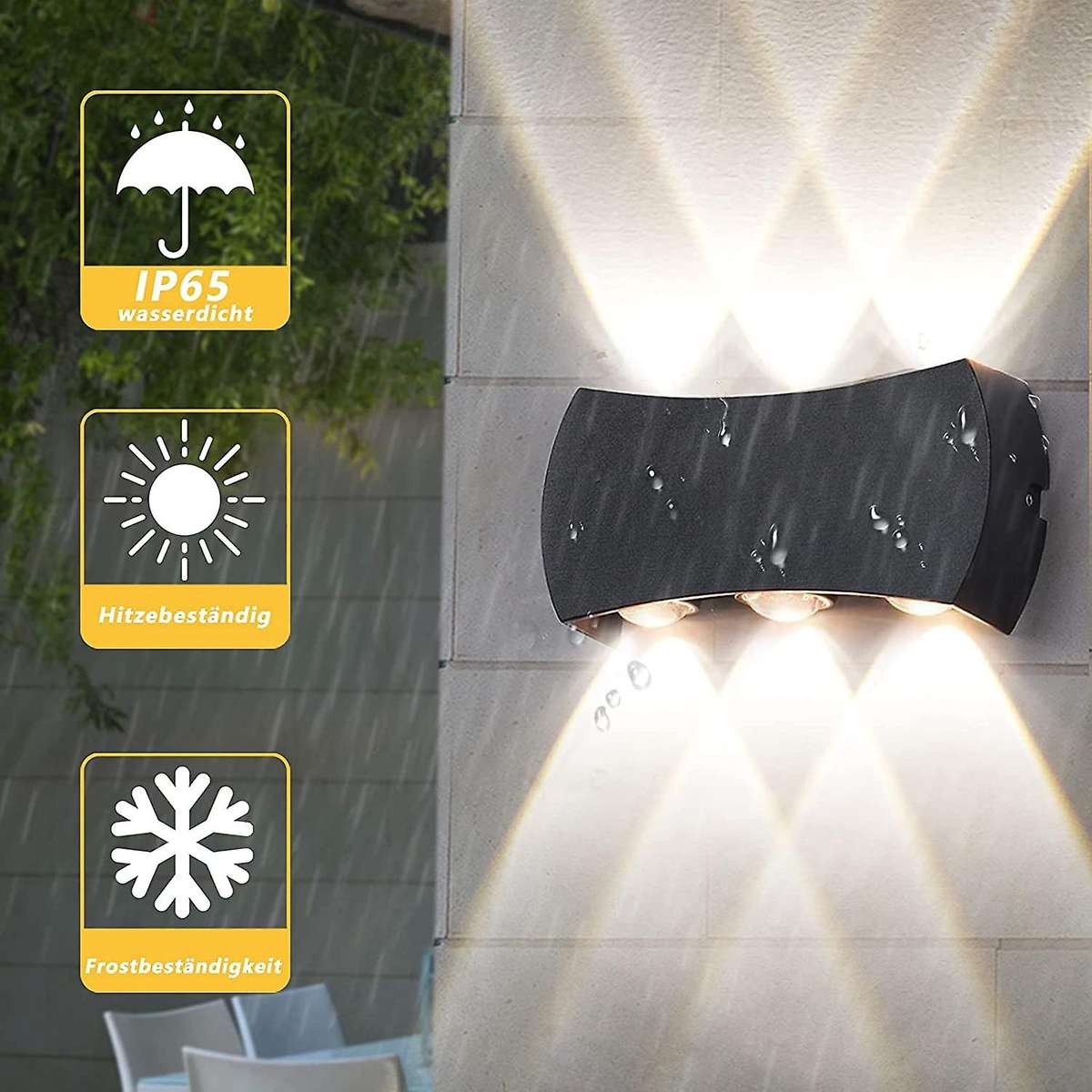 Outdoor / Indoor Wall Light, 6 W Led Wall Light, Modern, Warm White
