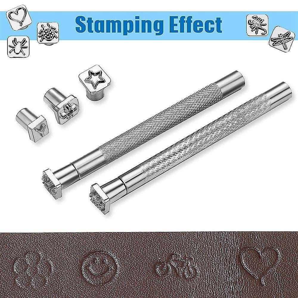 70 Pcs Leather Stamping Tools Set,68 Pcs Alphabet, Number and Pattern