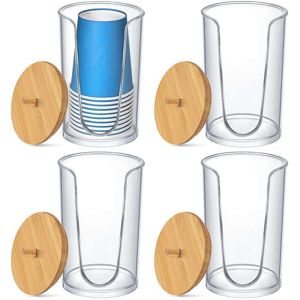 Plastic Disposable Paper Cup Dispenser Storage Holder with Lid