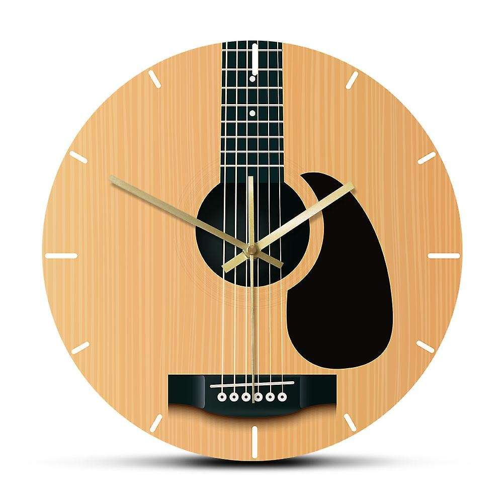 Acoustic Guitar Decorative Wall Clock Music Minimalist Home Decor
