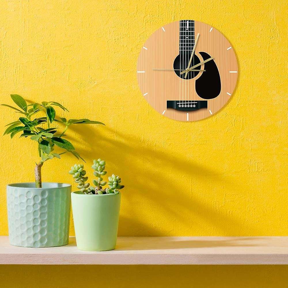Acoustic Guitar Decorative Wall Clock Music Minimalist Home Decor