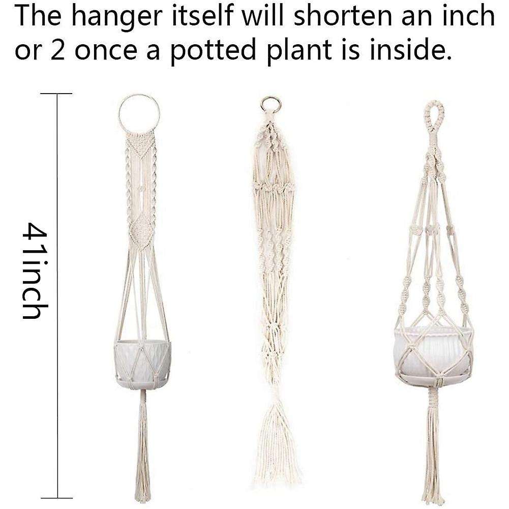 Macrame Plant Hangers, Handmade Hanging Plant Basket Stand Holder