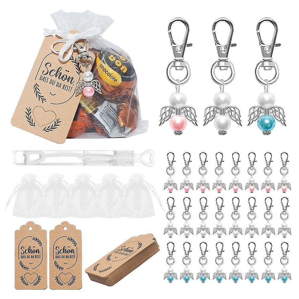 30 Set Angel Keychain Keyring Wedding Party Favors Baby Shower Gifts