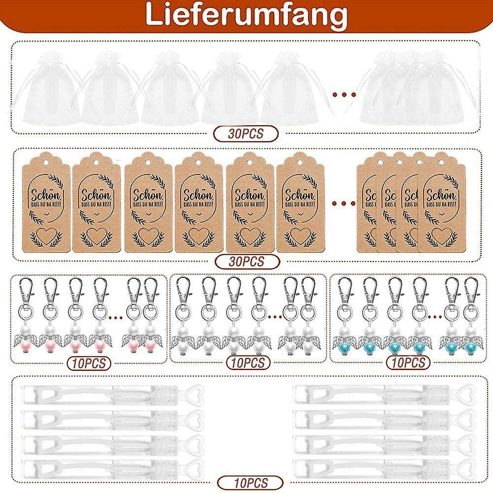 30 Set Angel Keychain Keyring Wedding Party Favors Baby Shower Gifts