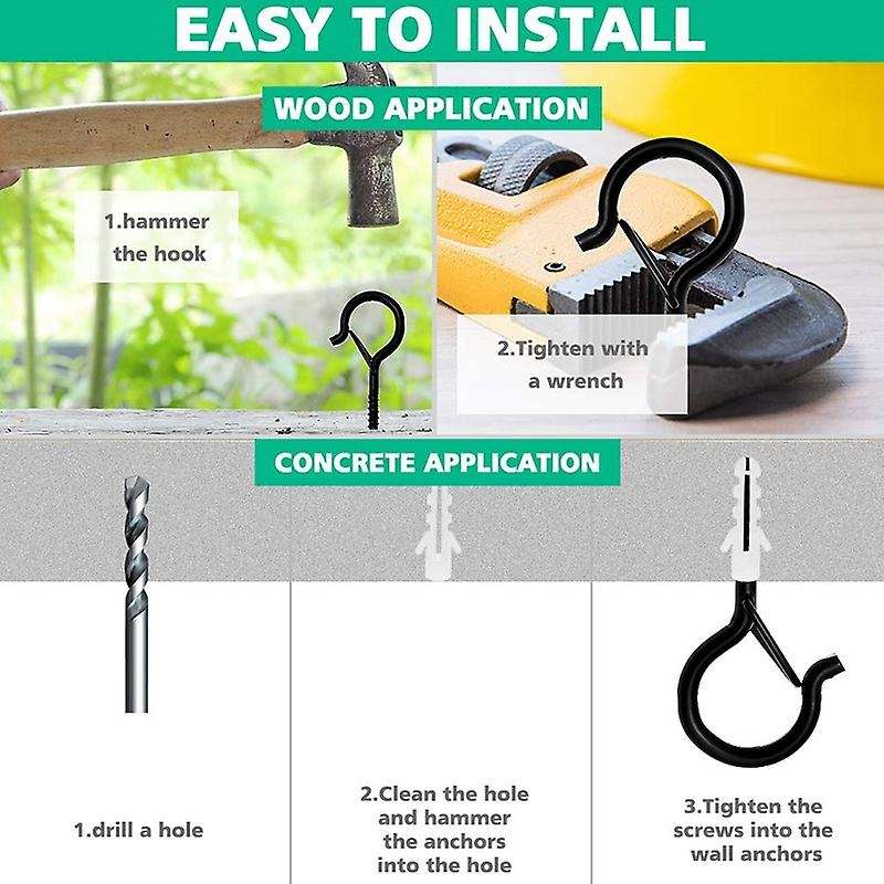 40pack Hooks,wall Mount Ceiling Screw Hook,string Lights Hanger Hooks