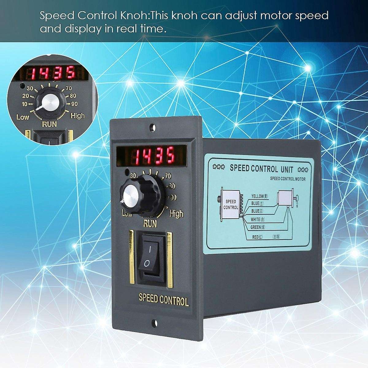 Ac 220v 50hz 15-400w Adjustable Motor Speed Controller 0-1450rpm
