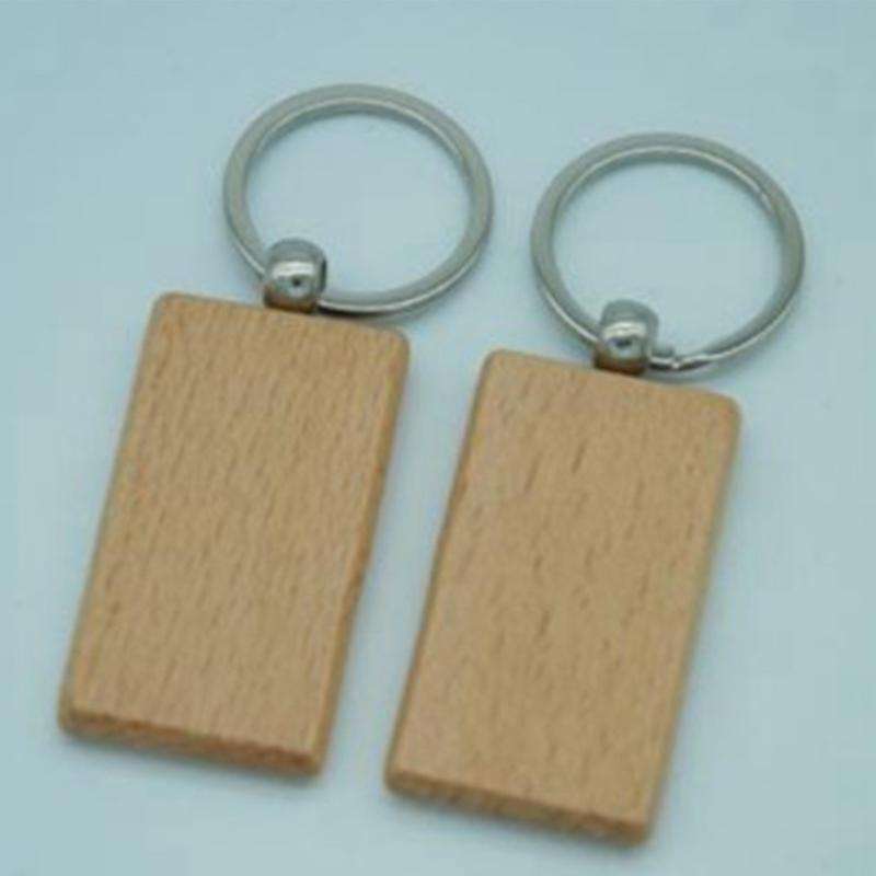 40 Pcs Blank Wooden Key Chain Diy Wood Keychains Key Tags Gifts