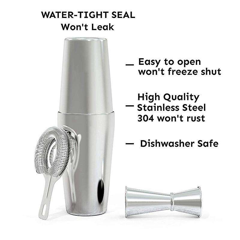 Cocktail Shaker Set: Cocktail Strainer and Jigger Set.