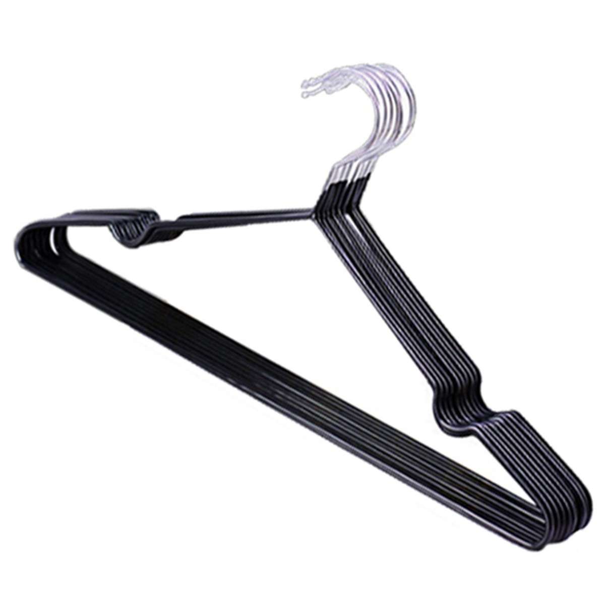 10 Pcs Non-slip Shirt Trouser Hook Hangers Coat Hanger (black)