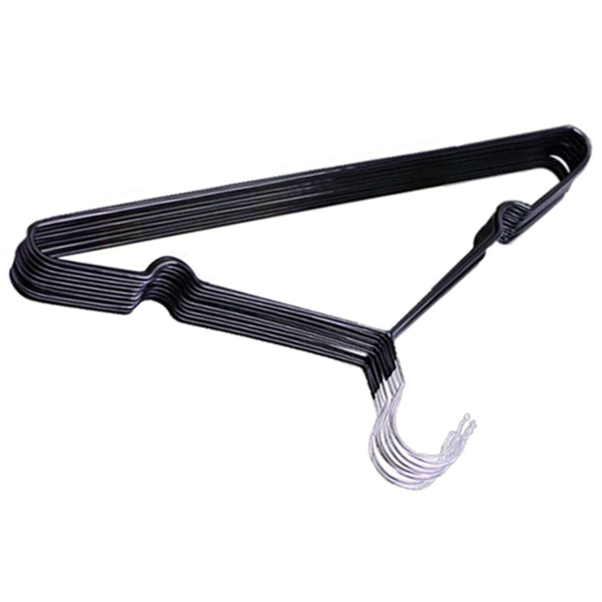 10 Pcs Non-slip Shirt Trouser Hook Hangers Coat Hanger (black)