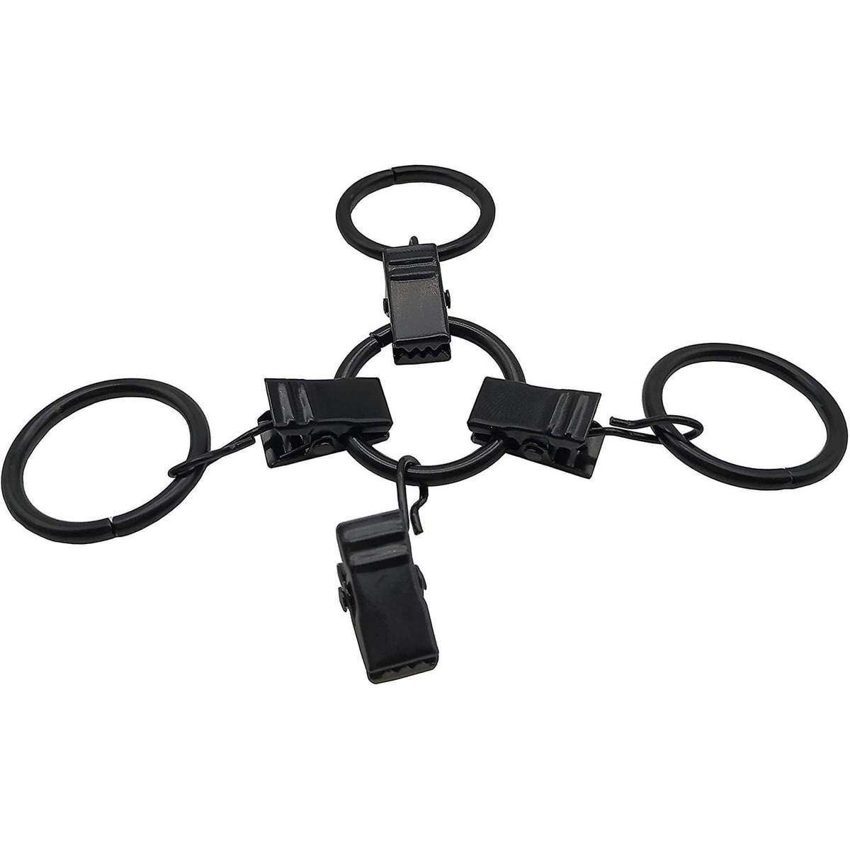 42 Packs Of Curtain Ring,with Clips,decorative Curtains,1 Inch,black