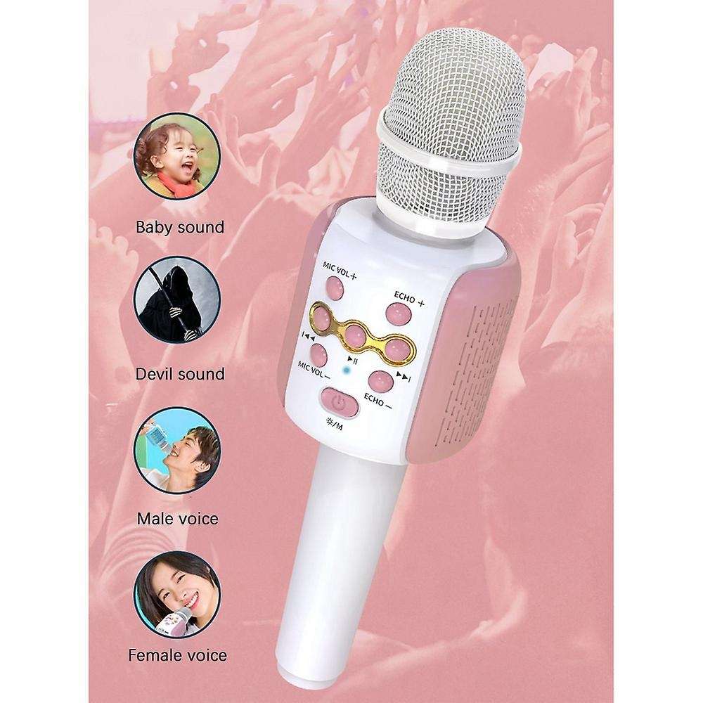 Wireless Bluetooth Microphone Portable Handheld Microphone Pink