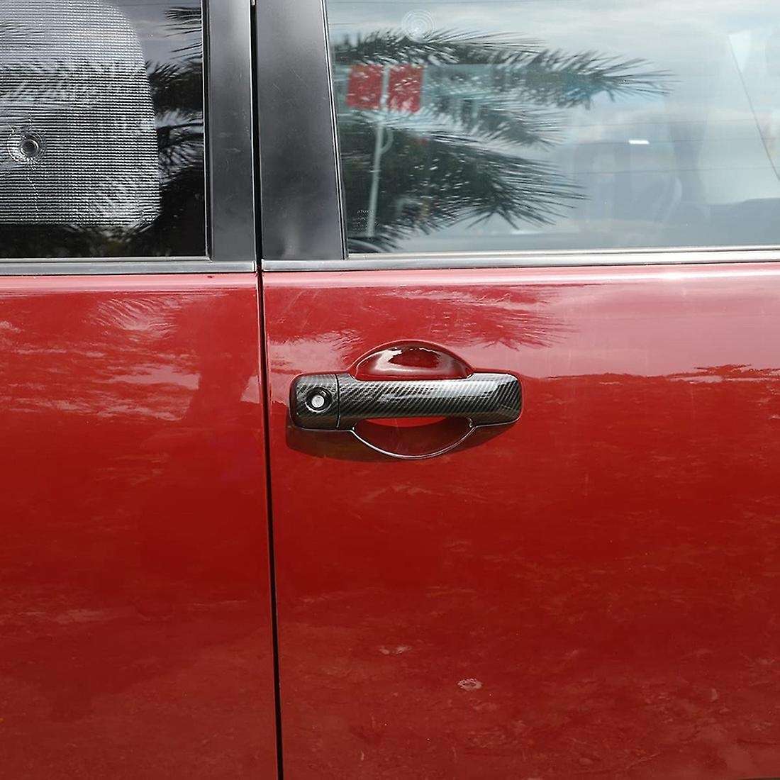 Car Exterior Door Handle Decorative Cover Trim 4pcs,abs Carbon Fiber