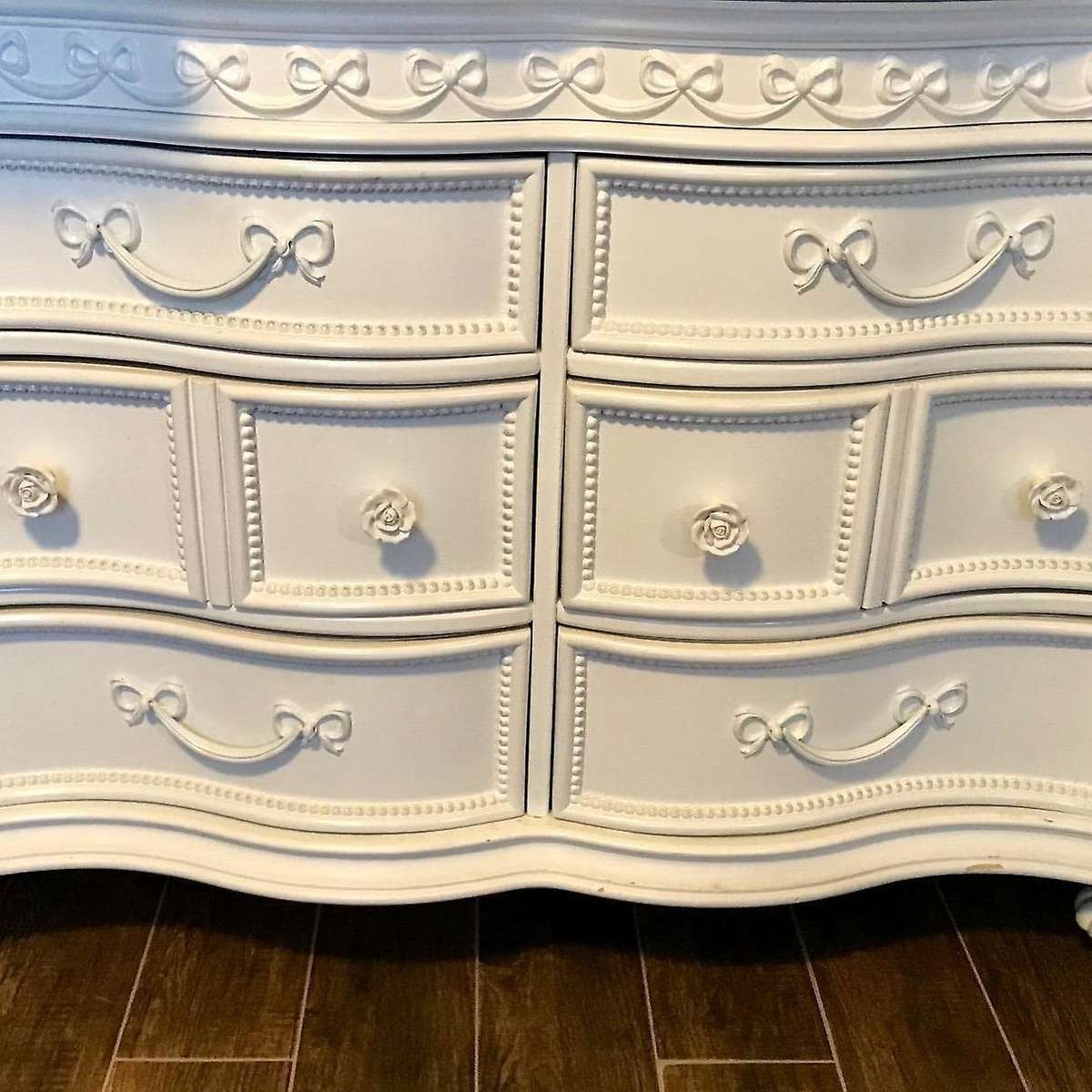 10pcs Ceramic Rose Flower Door Knobs Handle with Screws (white)