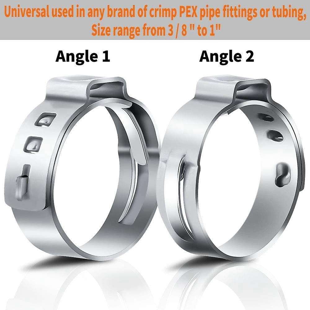 100pcs Cinch Clamps Pipe Clamps Fittings Stainless Steel Cinch Crimp