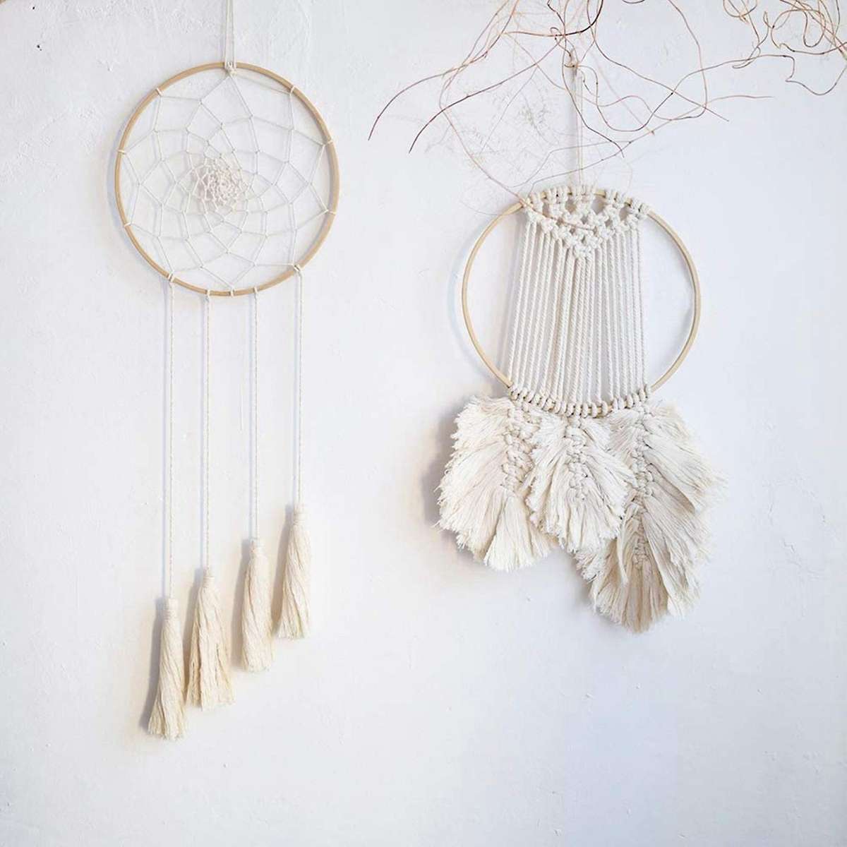 10pcs Wooden Bamboo Dreamcatcher Hoops Round Hoops Macrame Rings