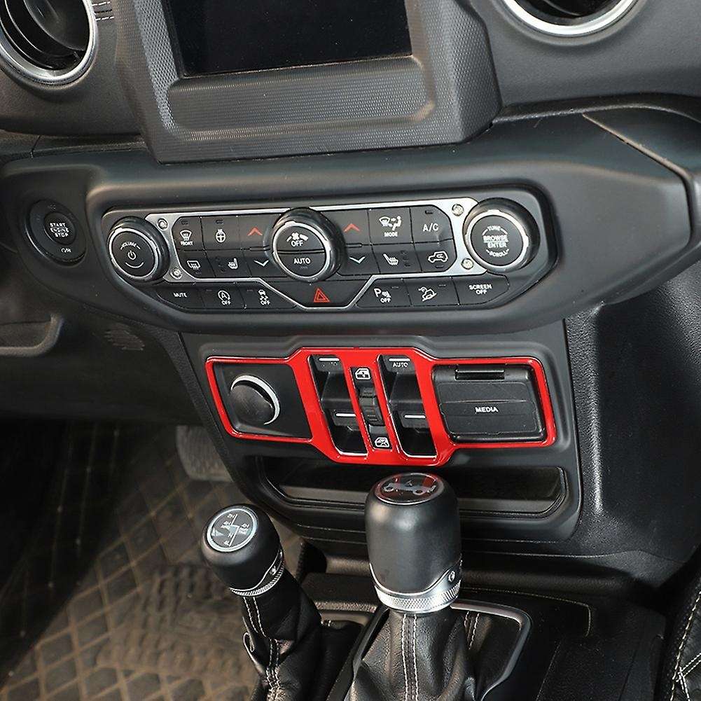 Car Window Control Panel Cover Trim for Jeep Wrangler Jl 2018+ Red