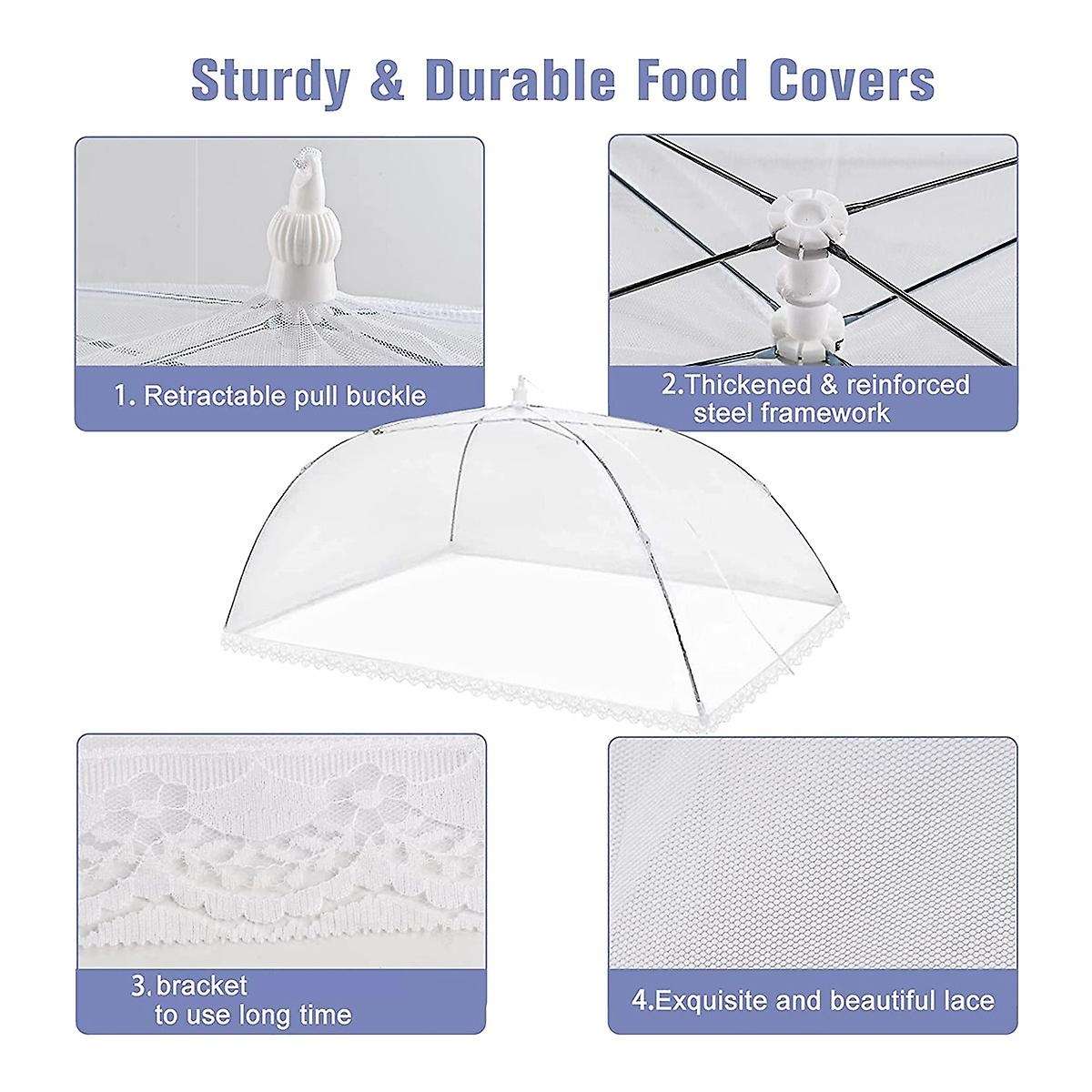 7 Pack Food Covers for Outside , Pop-up Umbrella Mesh Food Tents