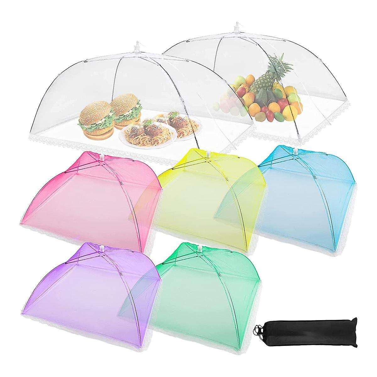 7 Pack Food Covers for Outside , Pop-up Umbrella Mesh Food Tents
