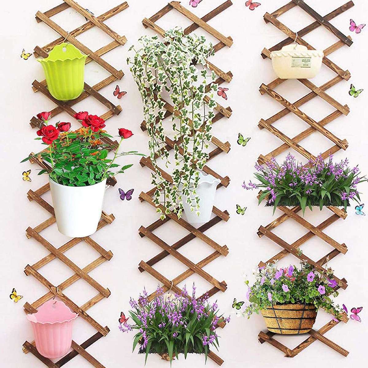 Expanding Wooden Garden Wall Fence Panel Plant Climb Trellis A