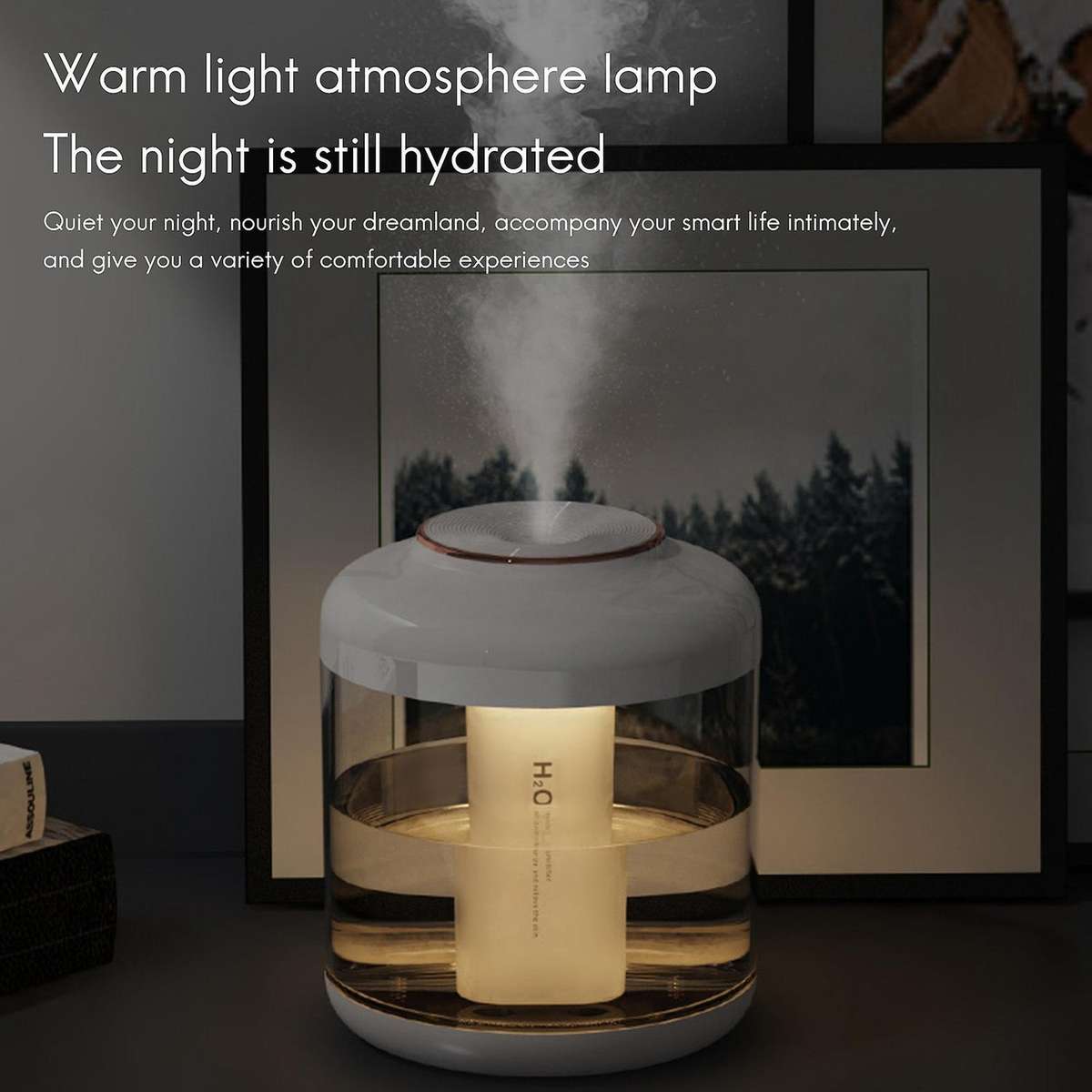 1500ml Air Humidifier Usb Rechargeable Mist Maker Fogger White