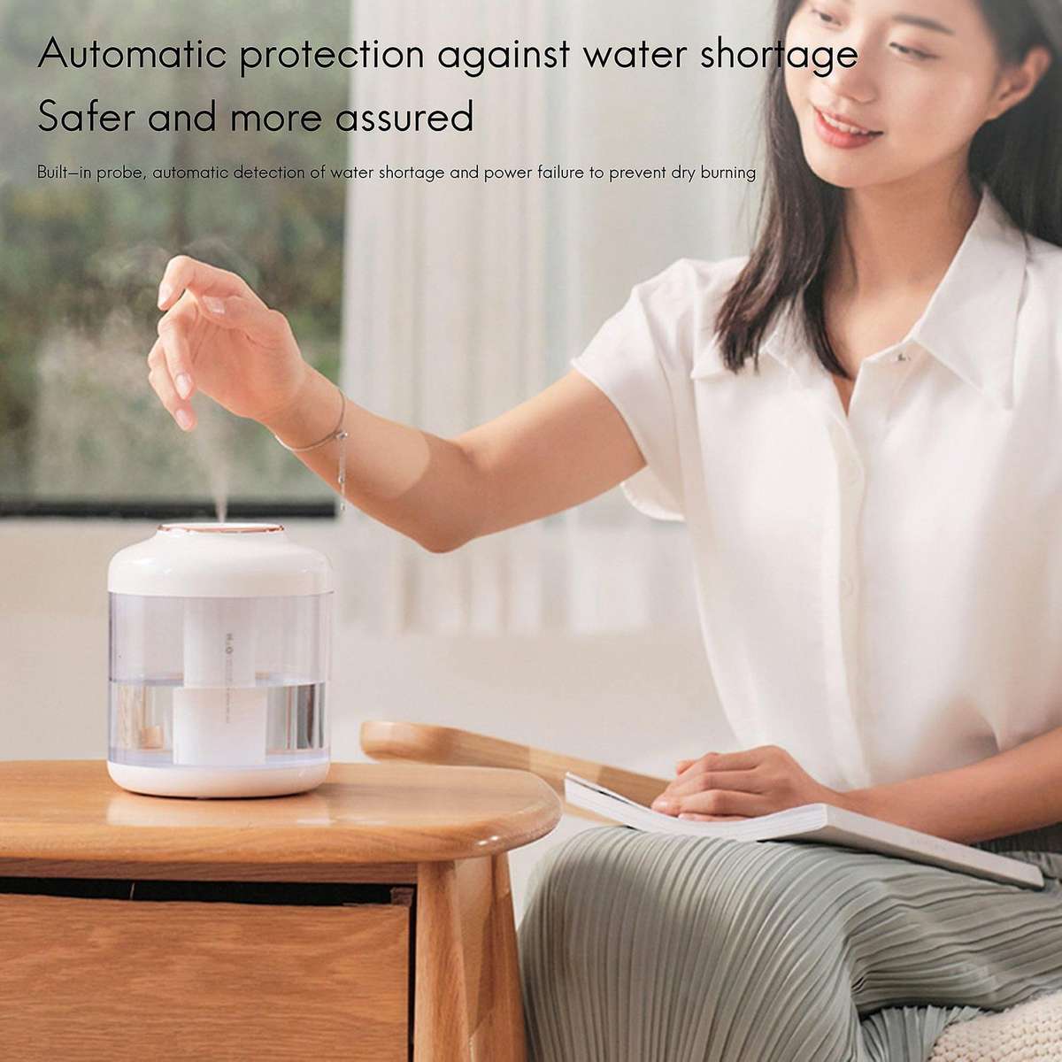 1500ml Air Humidifier Usb Rechargeable Mist Maker Fogger White