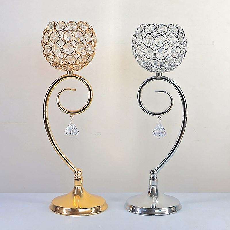 1pcs Gold Crystal Candelabra Wedding Birthday Party Home Decoration