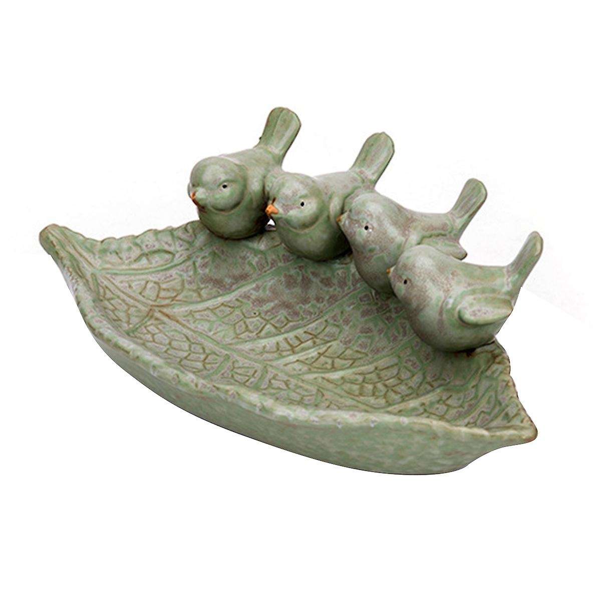 Bird Bath Outdoor Garden Decor Birdbath Feeder Yard Bowl Ceramics