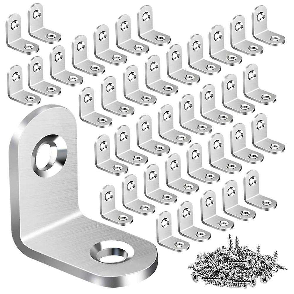 80pcs L Bracket Corner with 80pcs Screws, for Wood Furniture Bedframe