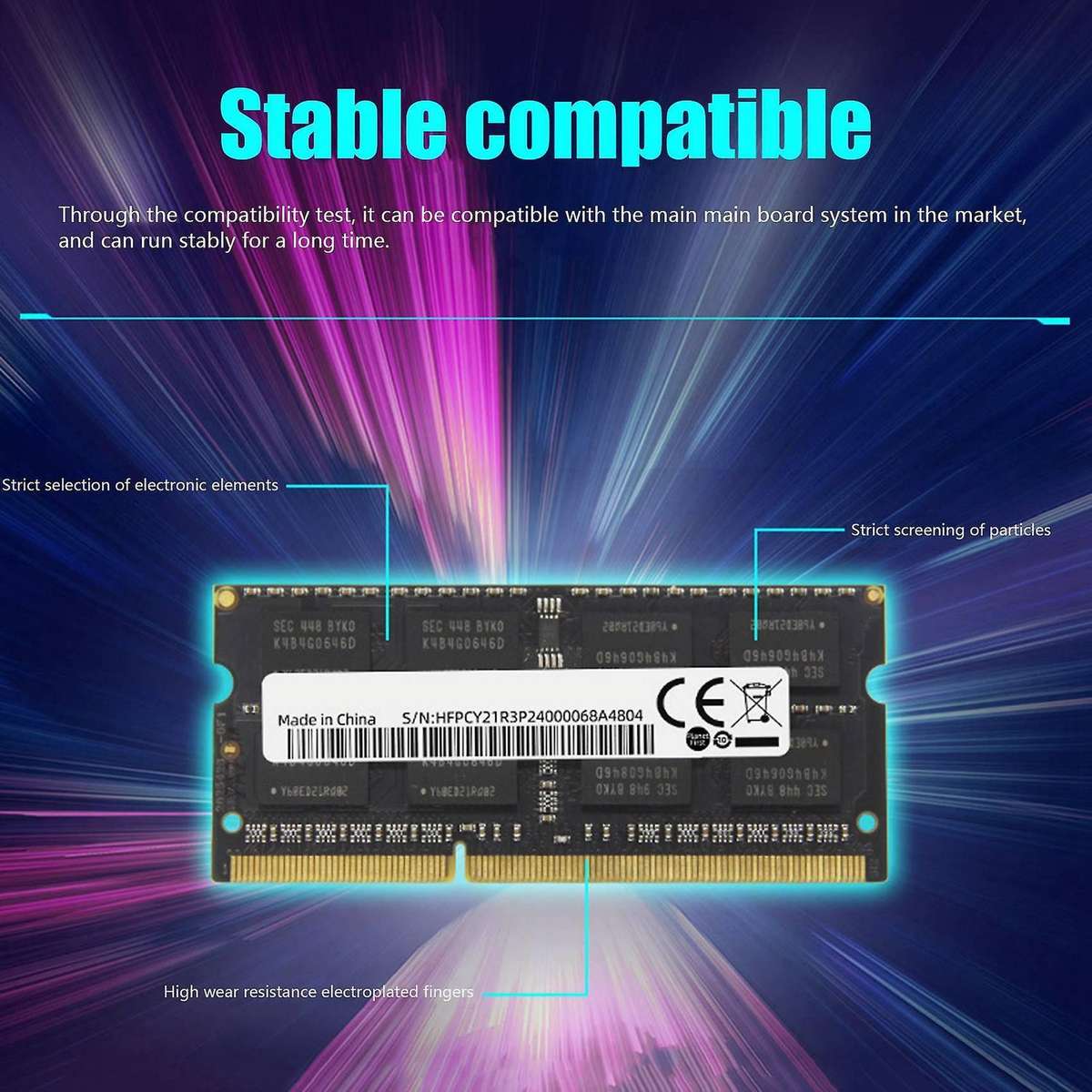 4gb Ddr3 Laptop Ram Memory Sodimm 1333mhz Pc3-10600 for Intel Amd