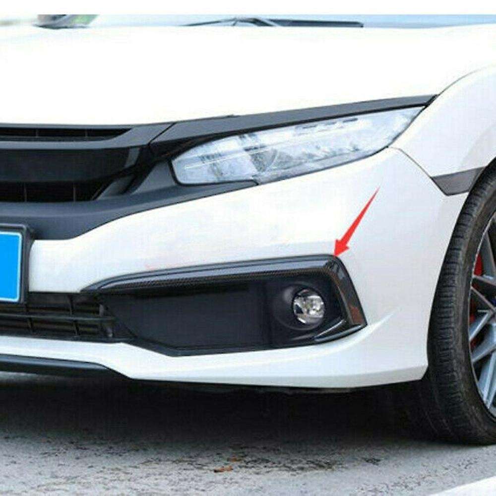 2pcs for Honda Civic 19-20 Carbon Fiber Exterior Front Fog Light Trim