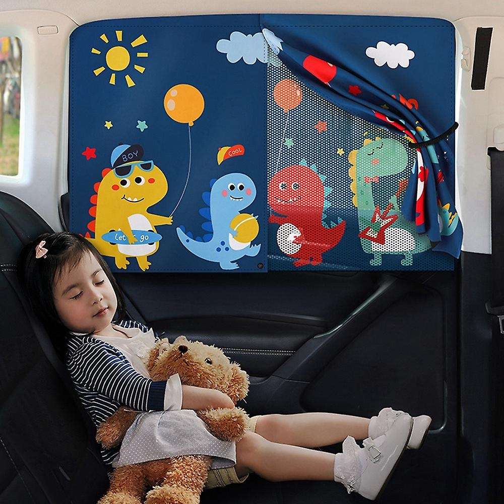 1 Set Of Sunshade Magnetic Suction Car Curtain Cute Cartoon Pattern