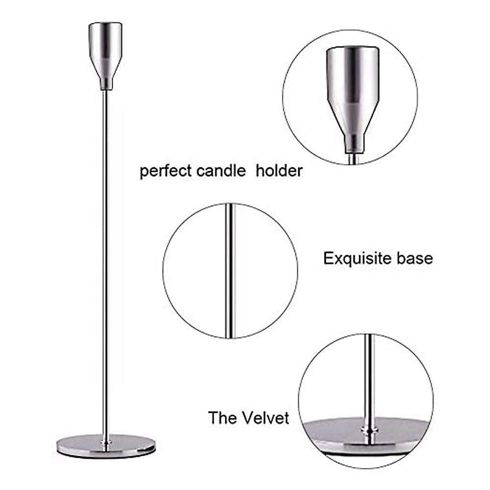 Silver Candle Holders Set Of 3 for Taper Candles,for Wedding,party