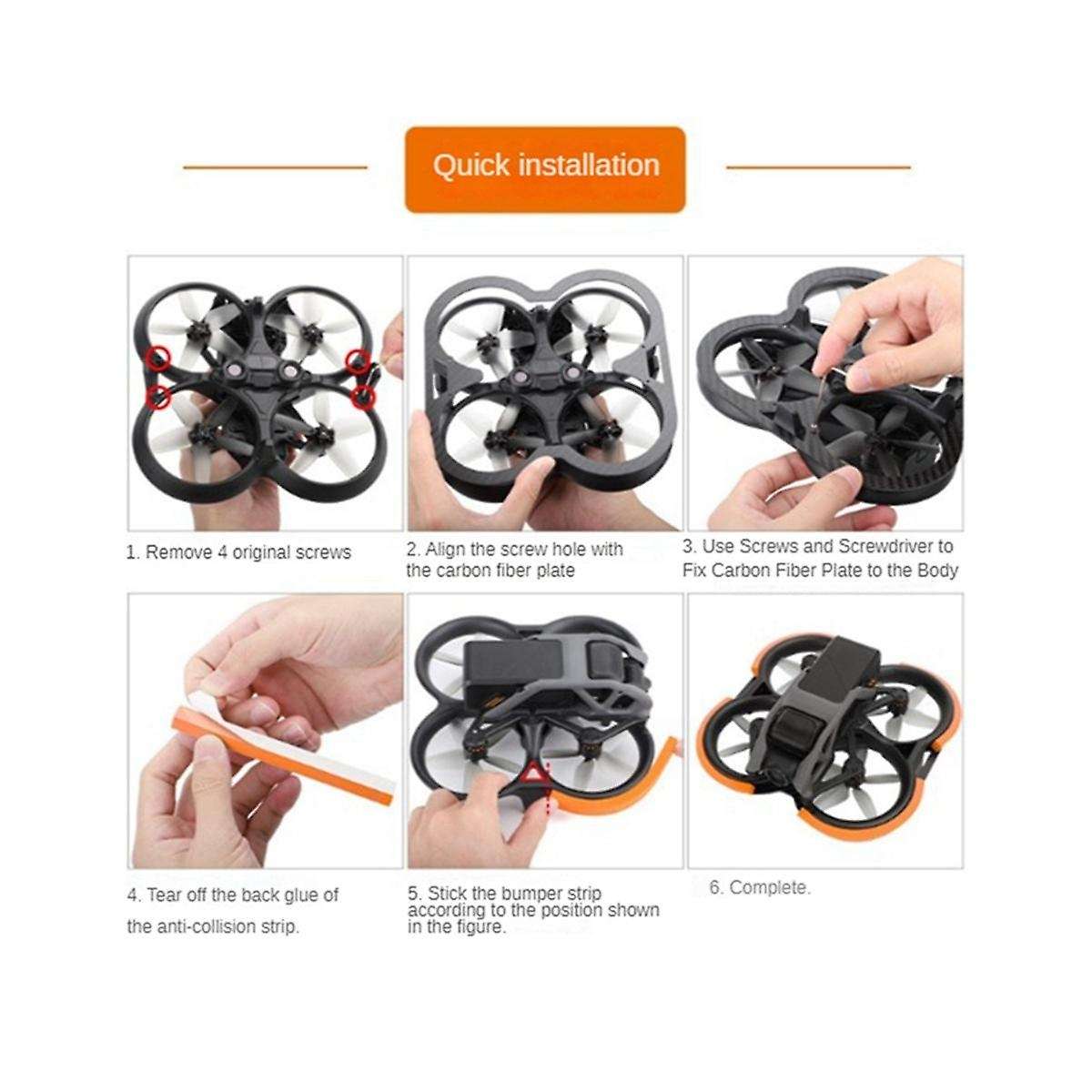 Avata Anti-collision Protection Ring Carbon Fiber Board Traverser Anti-scratch Blade Accessories