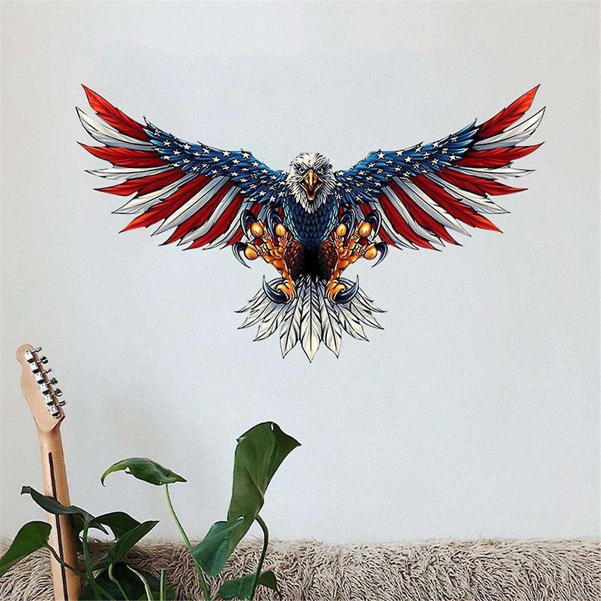 Bald Eagle Decor, American Flag Metal Wall Art, Patriotic Decorations for Mens Room Garage Outdoor