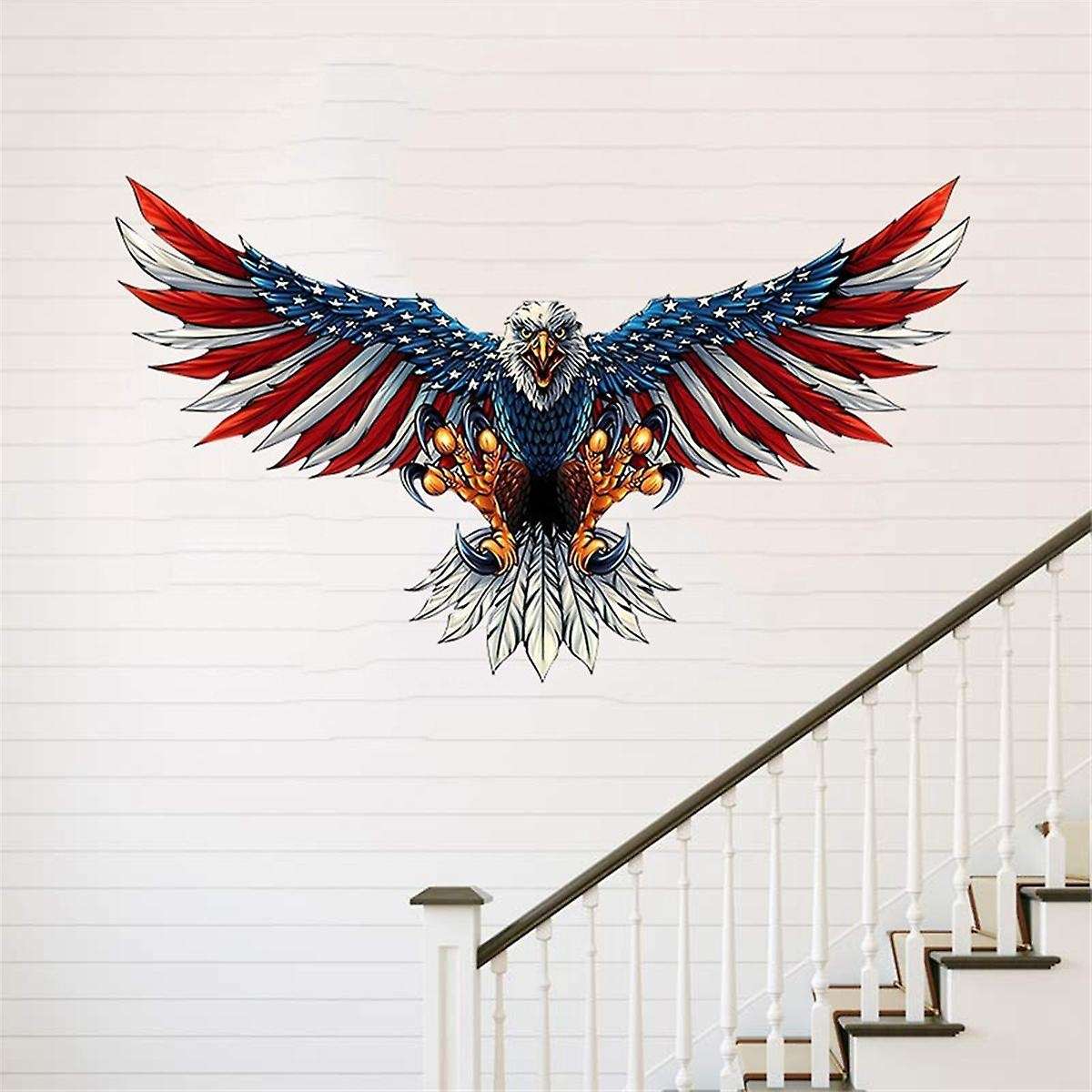 Bald Eagle Decor, American Flag Metal Wall Art, Patriotic Decorations for Mens Room Garage Outdoor