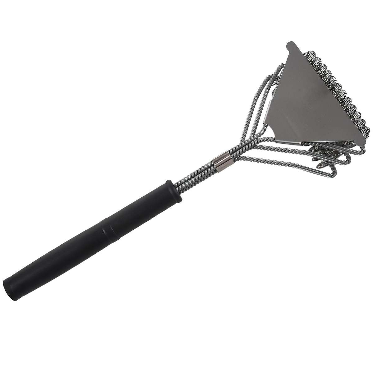 Barbecue Brush with Scraper Anti-Scalding Handle Design Barbecue Brush Stainless Steel Cleaning Tool