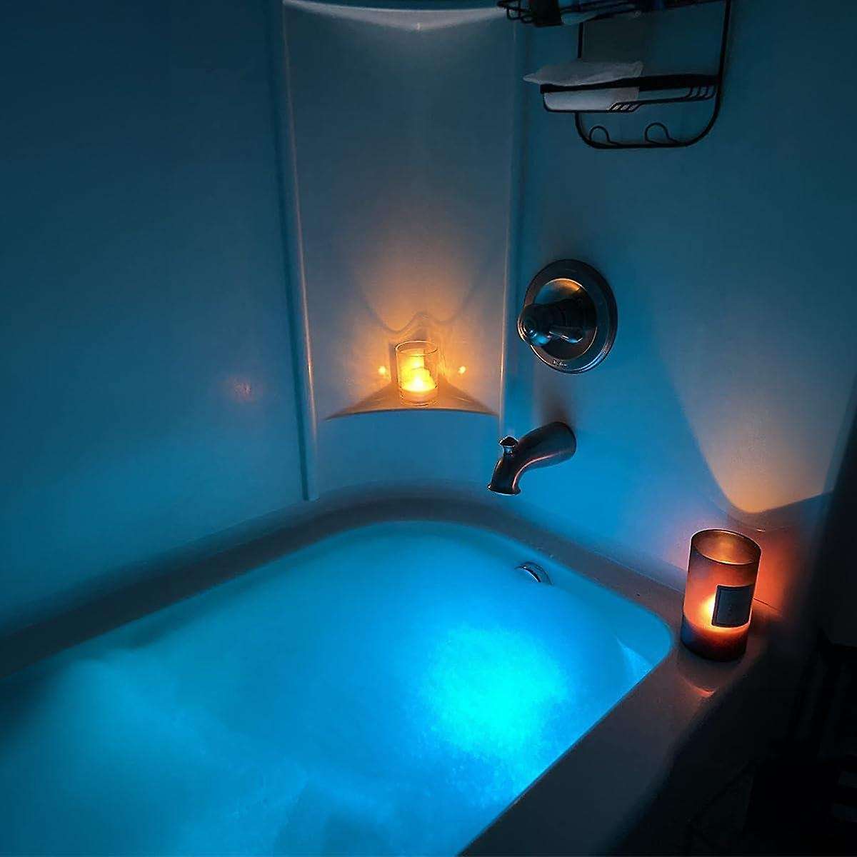 Bath Tub Lights Wireless, Battery Operated Waterproof Glow Light for Bathroom Bathtub Light Shower S