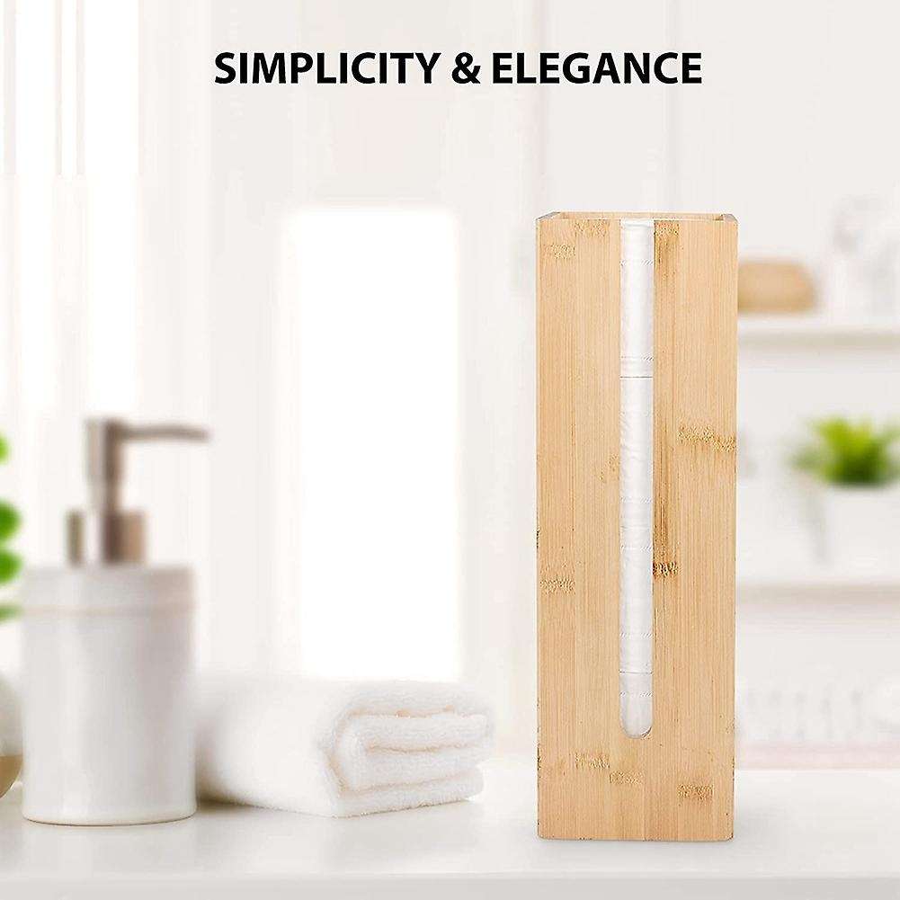 Bathroom Bamboo Toilet Paper Holder Spare Organizer, Vertical Free-Standing Organizer, Hold 4 Rolls