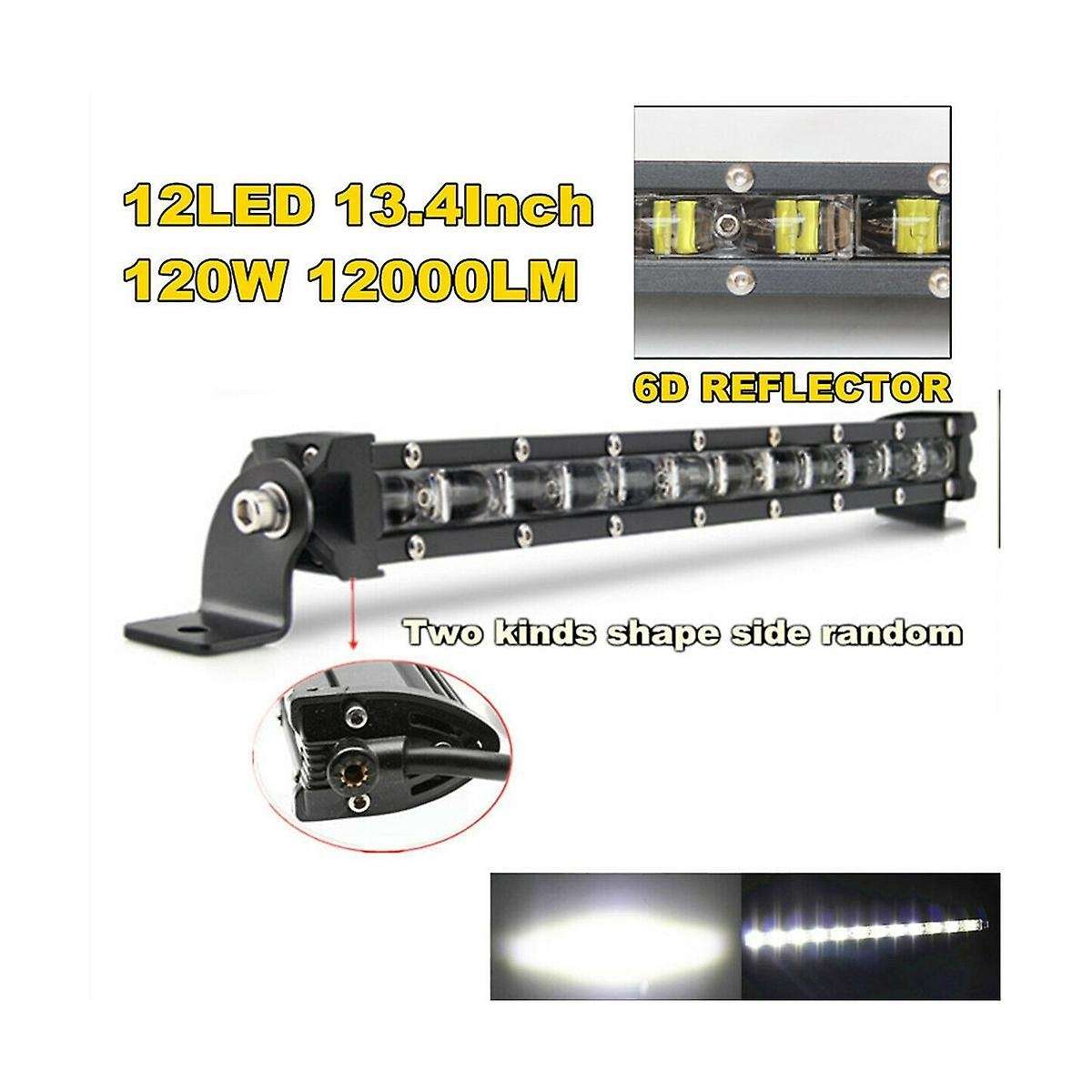 Beach 18w 8inch 6led Long Bar Light for Off-road Beach Single Row Center Grid Spot Light