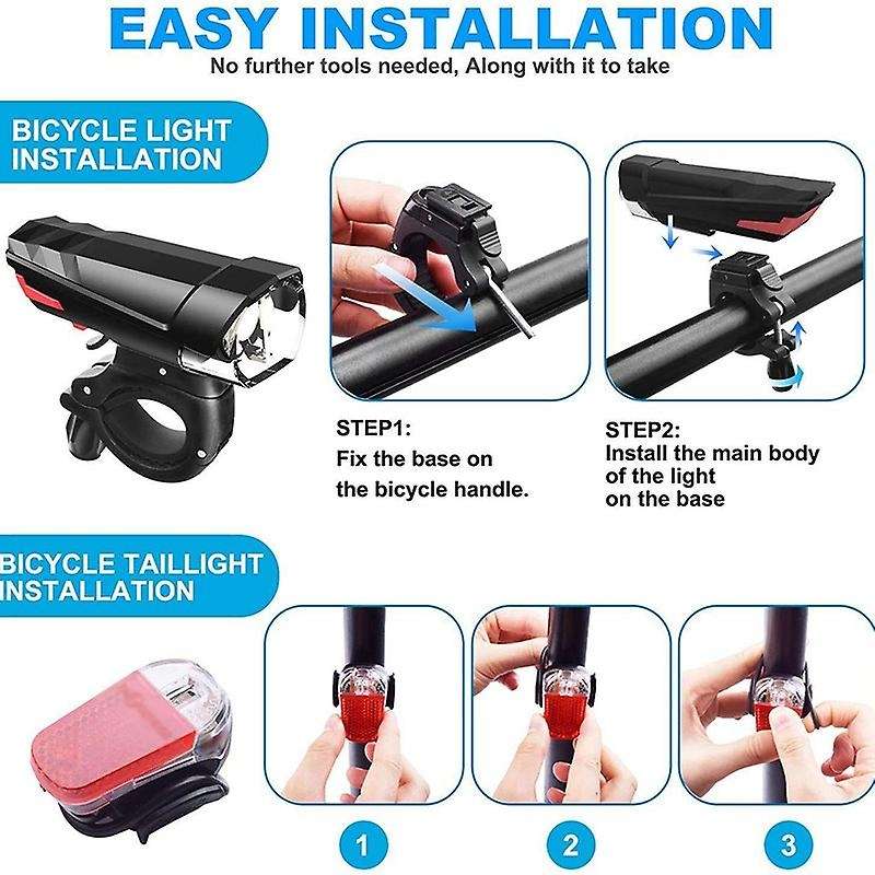 Bicycle Cycling Light Usb Charging Road Bike Headlight Waterproof Led Front Lamp