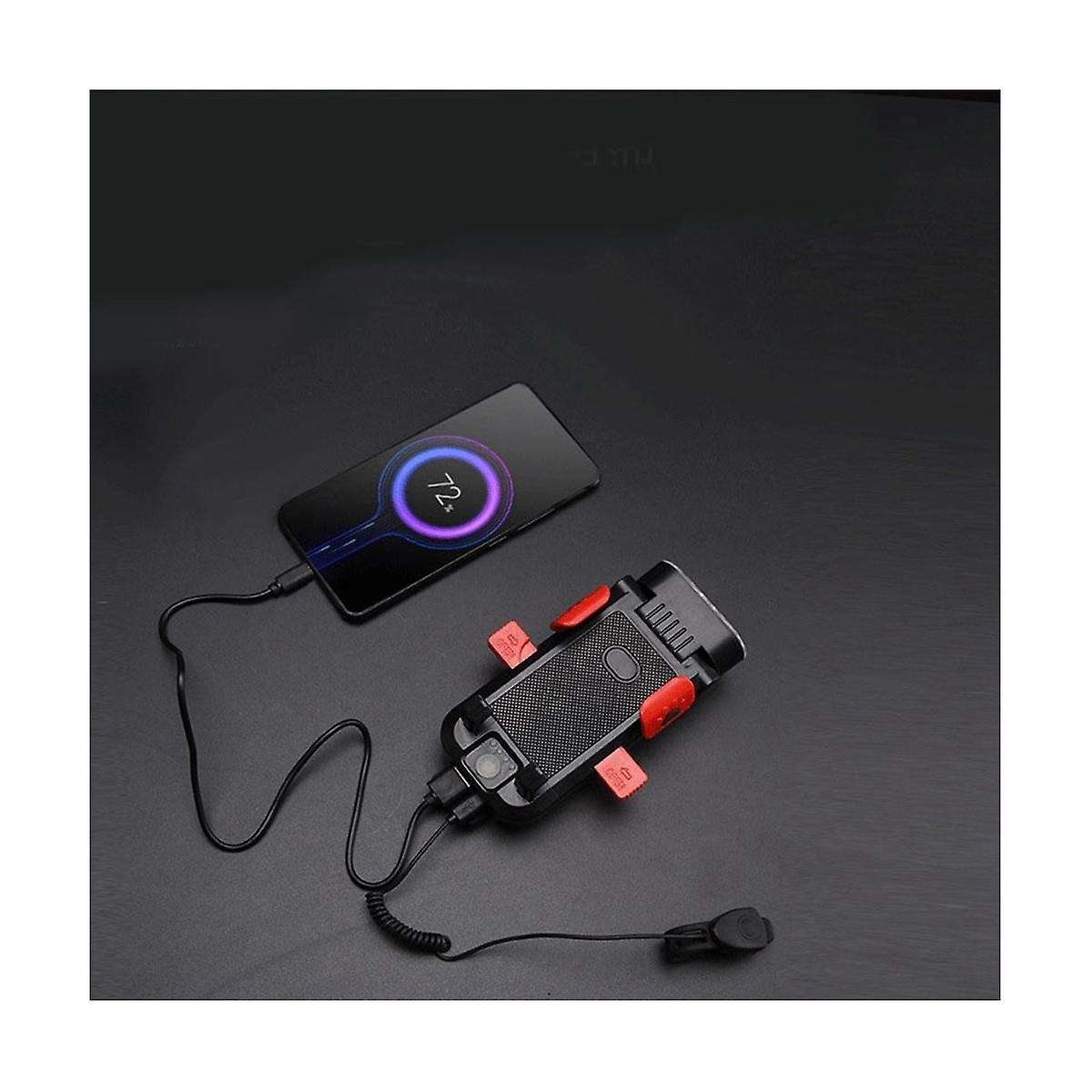 Bicycle Lights 4-in-1 with Cell Phone Holder Charging Treasure Bicycle Headlights Mountain Bracket C